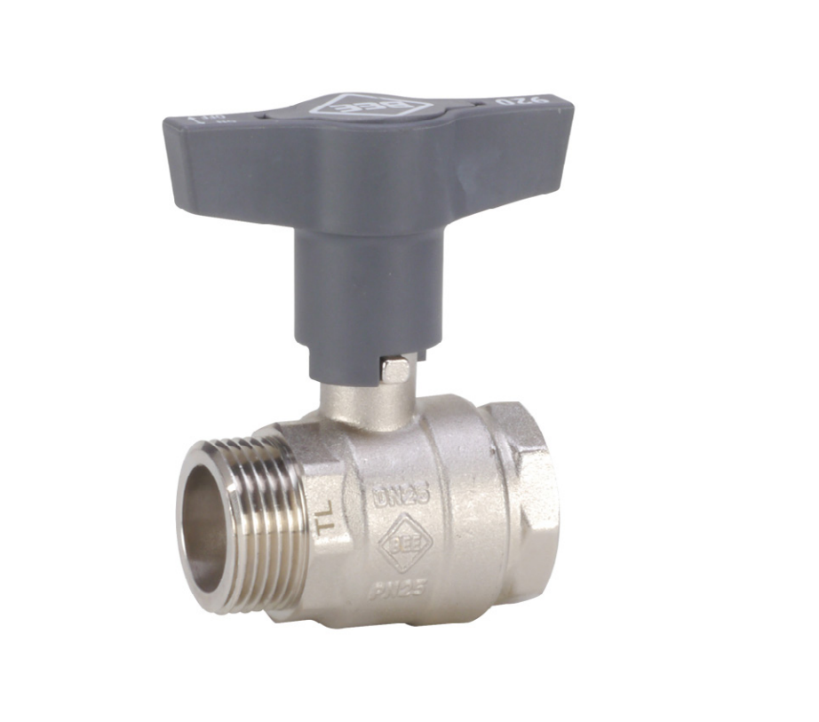BEE螺纹连接黄铜材质单向球阀表面喷砂镀镍处理